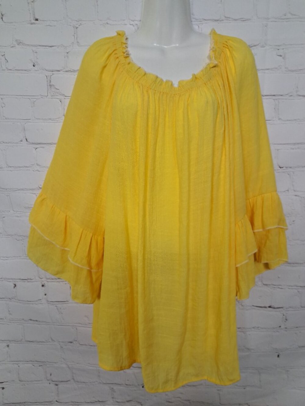 Unique Spectrum Off-Shoulder Ruffle Peasant Bohemian Top Size 2X